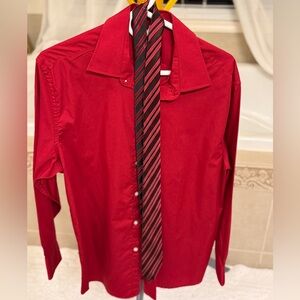 BASIC EDITIONS classic fit men’s dress shirt with tie!